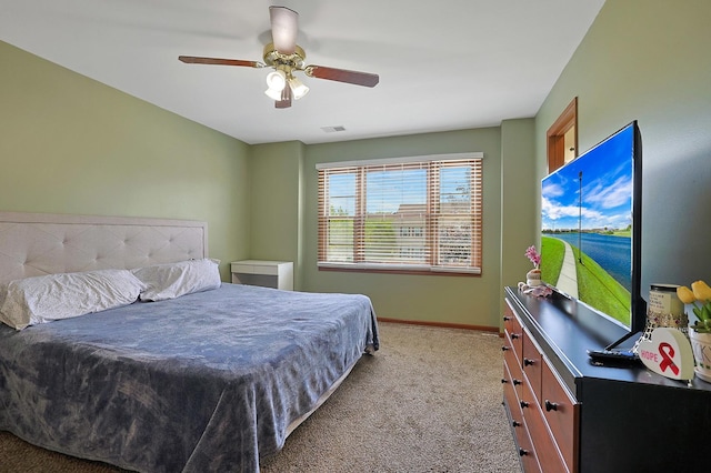 710 Cimarron Dr, Cary, IL 60013 - bedroom featuring light carpet and a ceiling fan