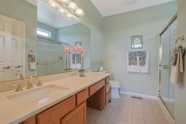 12856 W Rocksprings Ln, Huntley, IL 60142 - full bathroom with a stall shower, vanity, and tile patterned flooring