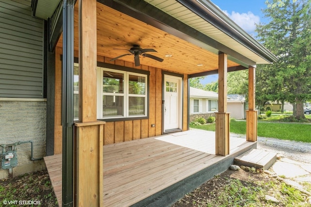 26W323 Harrison Ave, Winfield, IL 60190 - wooden terrace with a ceiling fan
