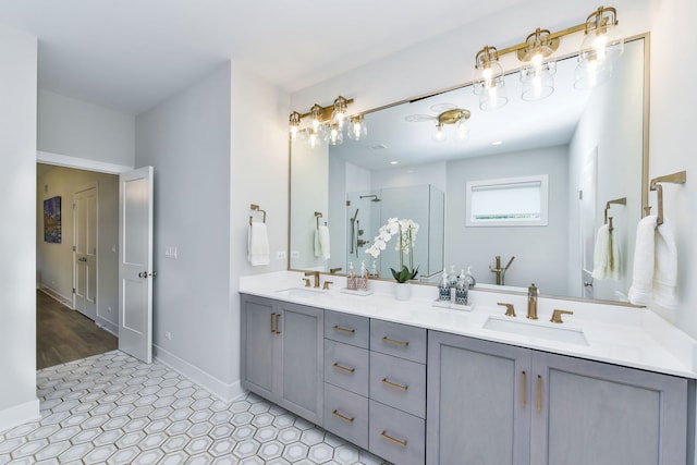 0N337 Herrick Dr, Wheaton, IL 60187 - full bathroom featuring double vanity and a stall shower