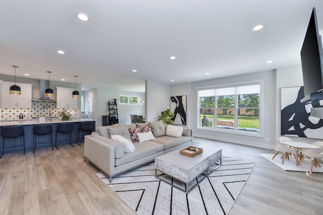 0N337 Herrick Dr, Wheaton, IL 60187 - living area featuring light wood finished floors and recessed lighting