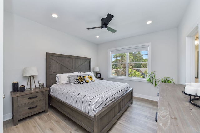 0N337 Herrick Dr, Wheaton, IL 60187 - bedroom featuring light wood-type flooring, recessed lighting, and ceiling fan