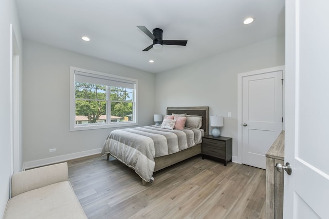 0N337 Herrick Dr, Wheaton, IL 60187 - bedroom with light wood finished floors, recessed lighting, and a ceiling fan