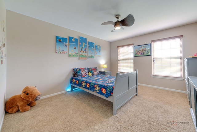 1174 Pine Tree Ct, Lake Villa, IL 60046 - bedroom featuring light carpet and a ceiling fan