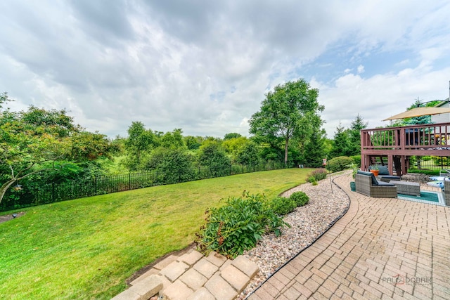 1174 Pine Tree Ct, Lake Villa, IL 60046 - view of yard with a patio area, an outdoor hangout area, and a wooden deck