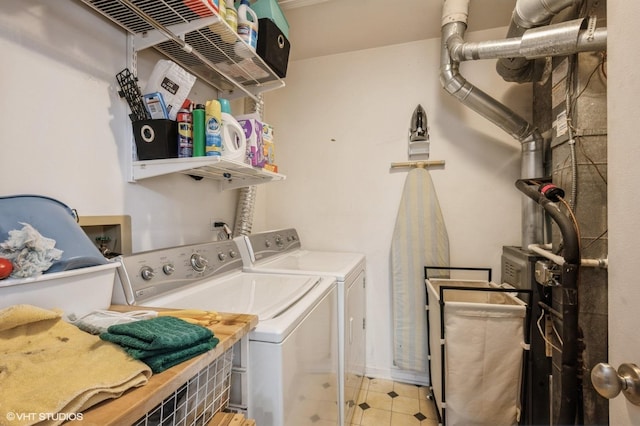573 W Parkside Dr, Palatine, IL 60067 - laundry room with independent washer and dryer and light tile patterned floors