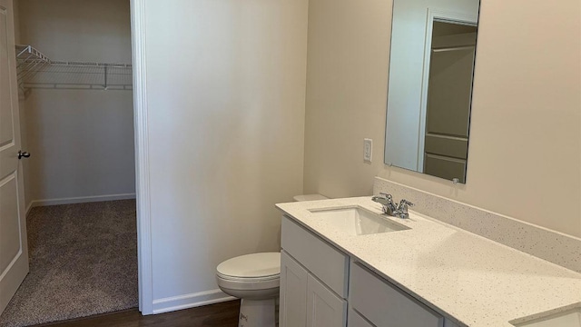 6471 Juniper Dr, Wonder Lake, IL 60097 - bathroom featuring vanity and a walk in closet