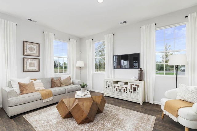 6471 Juniper Dr, Wonder Lake, IL 60097 - living room featuring dark wood finished floors and recessed lighting