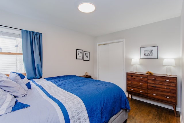5246 N Mason Ave, Chicago, IL 60630 - bedroom featuring a closet and dark wood finished floors