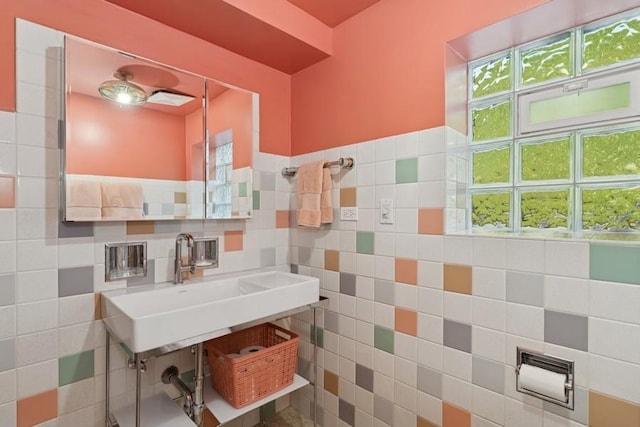 8850 Karlov Ave, Skokie, IL 60076 - bathroom with tile walls and a sink