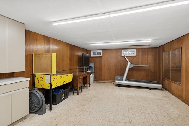 8850 Karlov Ave, Skokie, IL 60076 - finished basement featuring wood walls and light floors