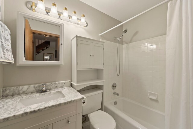 3072 Carlton Ct, Westchester, IL 60154 - bathroom featuring shower / bathtub combination with curtain and vanity