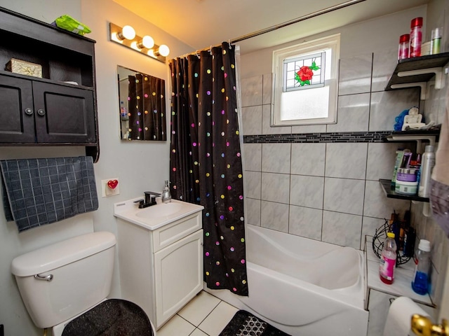 1742 N 34th Ave, Stone Park, IL 60165 - bathroom with vanity, shower / bath combination with curtain, and tile patterned flooring