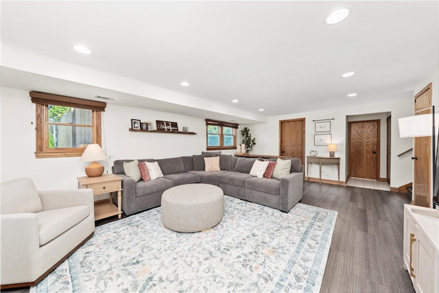 9912 S Kolmar Ave, Oak Lawn, IL 60453 - living area with recessed lighting and dark wood-style flooring