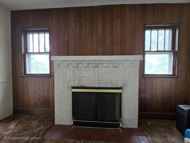434 S Lewis Ave, Lombard, IL 60148 - detailed view of a brick fireplace and wooden walls