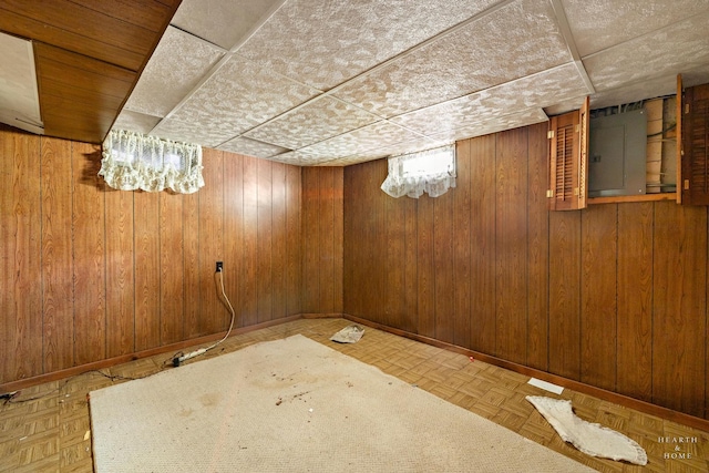 3715 Maple Ave, Mchenry, IL 60050 - finished below grade area with electric panel and wooden walls