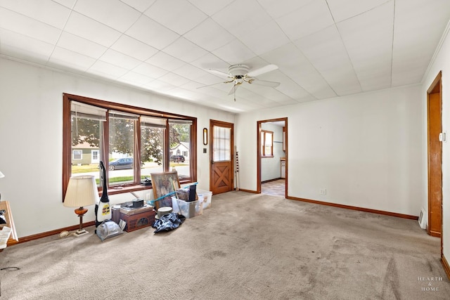 3715 Maple Ave, Mchenry, IL 60050 - unfurnished room featuring carpet, a ceiling fan, and baseboard heating