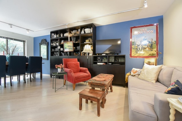 801 S Plymouth Ct Unit V, Chicago, IL 60605 - living room featuring track lighting and light wood-type flooring