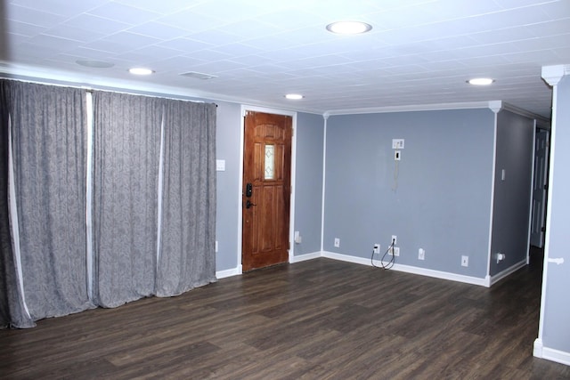309 Bass St, Wilmington, IL 60481 - spare room featuring wood finished floors, recessed lighting, and ornamental molding