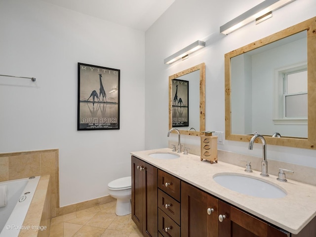 1416 W Olive Ave Unit 1, Chicago, IL 60660 - full bath featuring double vanity, a bath, and tile patterned flooring