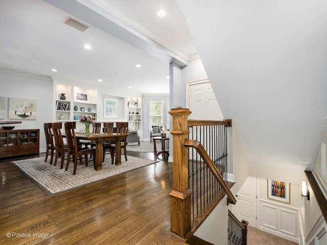 1416 W Olive Ave Unit 1, Chicago, IL 60660 - dining area featuring crown molding, wood finished floors, and recessed lighting