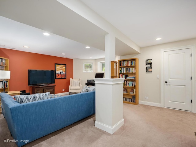 1416 W Olive Ave Unit 1, Chicago, IL 60660 - living room featuring light carpet and recessed lighting