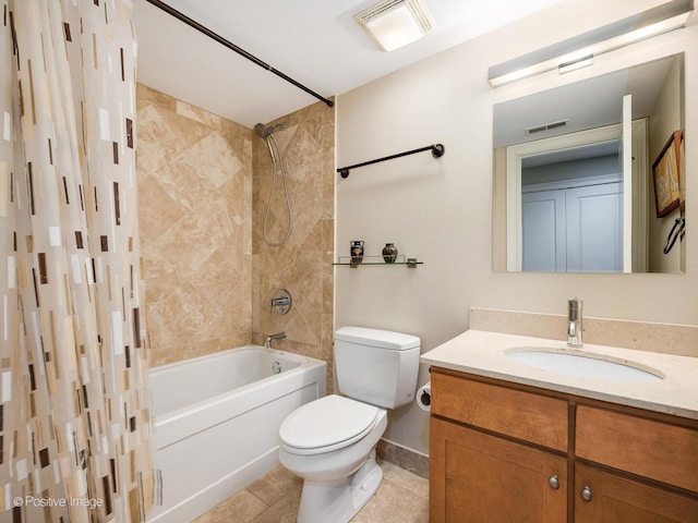 1416 W Olive Ave Unit 1, Chicago, IL 60660 - bathroom with vanity, shower / bathtub combination with curtain, and tile patterned flooring