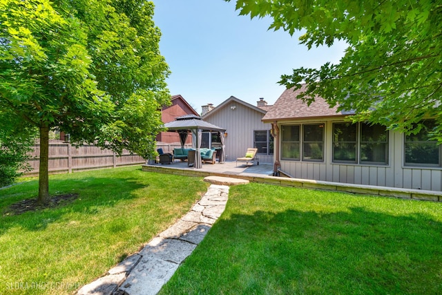 530 Sunnyside Ave, Gurnee, IL 60031 - view of yard featuring an outdoor living space, a patio, and a gazebo