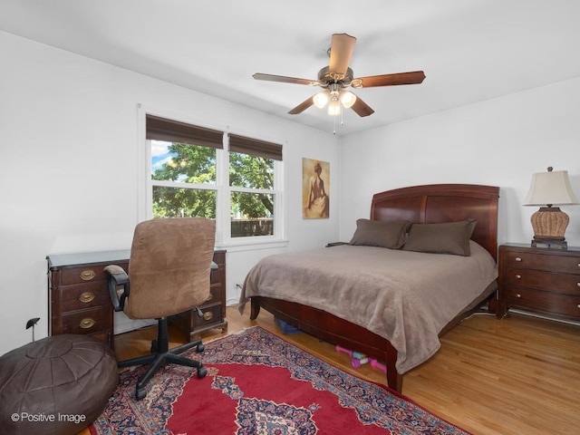 3318 Wilder St, Skokie, IL 60076 - bedroom featuring wood finished floors and ceiling fan