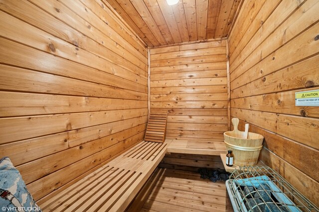 691 Lake Ave, Crystal Lake, IL 60014 - sauna with wood walls and wood ceiling