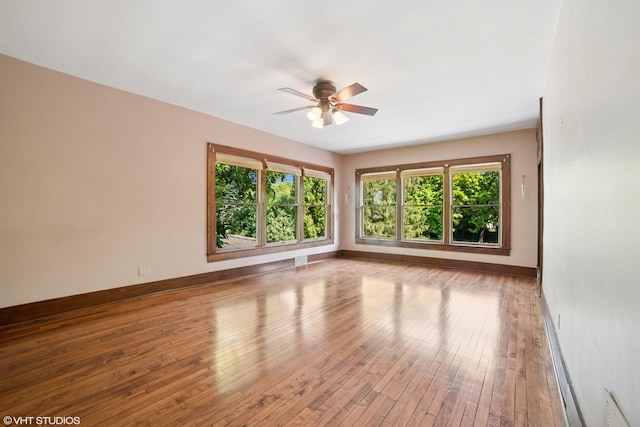 691 Lake Ave, Crystal Lake, IL 60014 - unfurnished room featuring ceiling fan and wood-type flooring
