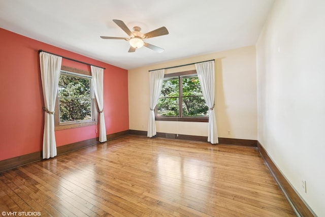 691 Lake Ave, Crystal Lake, IL 60014 - unfurnished room with light wood-style flooring and a ceiling fan