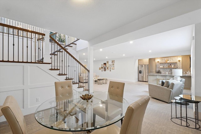 1311 Hickory Tree Ct, Mahomet, IL 61853 - dining area with stairway and recessed lighting