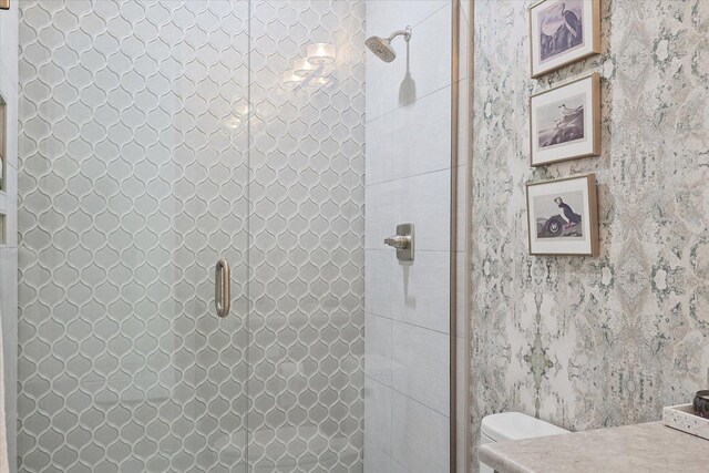 1311 Hickory Tree Ct, Mahomet, IL 61853 - bathroom featuring a stall shower and vanity