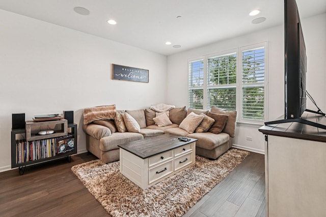 30W003 Brayman Ct, Warrenville, IL 60563 - living area with dark wood-style flooring and recessed lighting