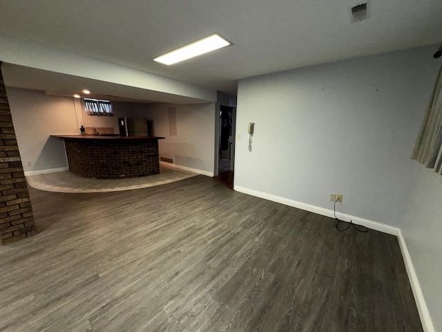 400 N Cottage Ave, Normal, IL 61761 - indoor bar featuring freestanding refrigerator and wood finished floors