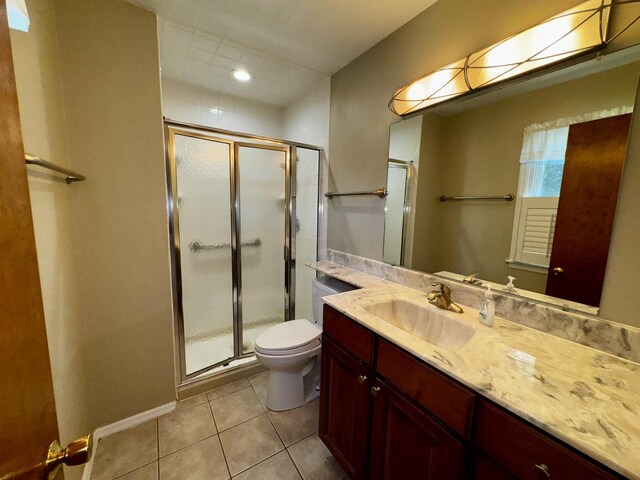 400 N Cottage Ave, Normal, IL 61761 - bathroom featuring vanity, a shower stall, tile patterned flooring, and recessed lighting