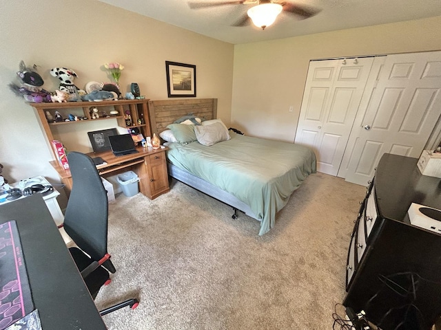 543 Norman Rd Unit 543, Bolingbrook, IL 60440 - bedroom featuring carpet flooring, a closet, and a ceiling fan