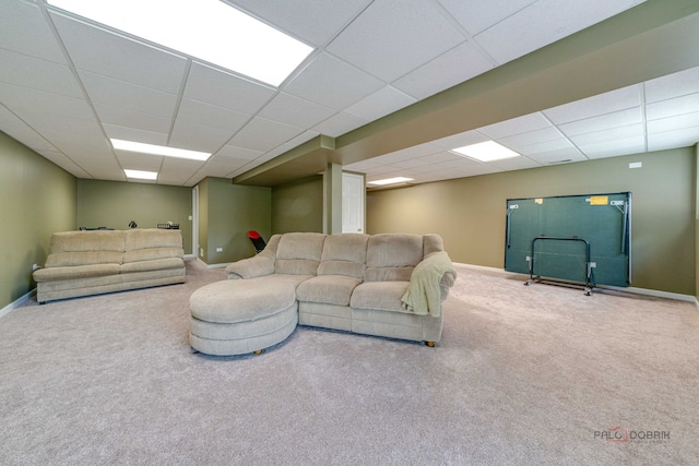 24 Hickory Rd, Oakwood Hills, IL 60013 - living room with a drop ceiling and carpet floors