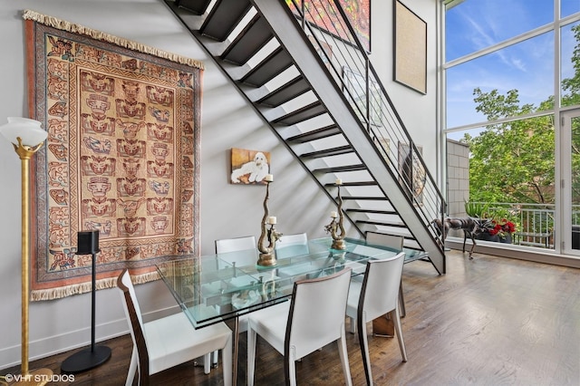 3255 N Paulina St Unit 4A, Chicago, IL 60657 - dining area featuring stairs and wood finished floors