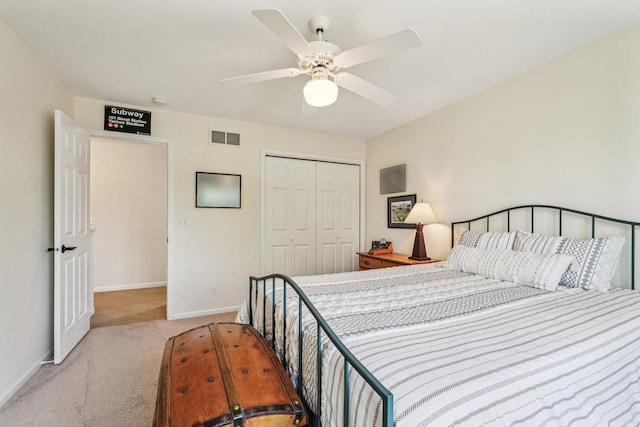 2524 Wild Timothy Rd, Naperville, IL 60564 - bedroom featuring carpet floors, a closet, and ceiling fan