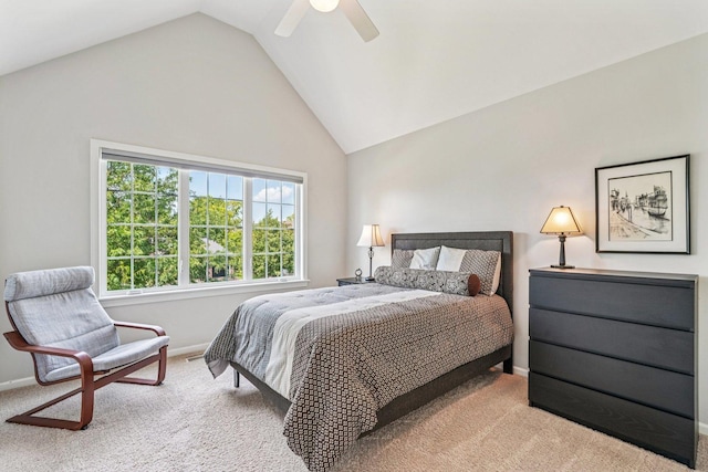 2524 Wild Timothy Rd, Naperville, IL 60564 - carpeted bedroom with vaulted ceiling and a ceiling fan