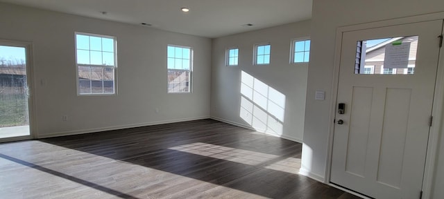 6473 Juniper Dr, Wonder Lake, IL 60097 - entrance foyer with dark wood-type flooring and recessed lighting