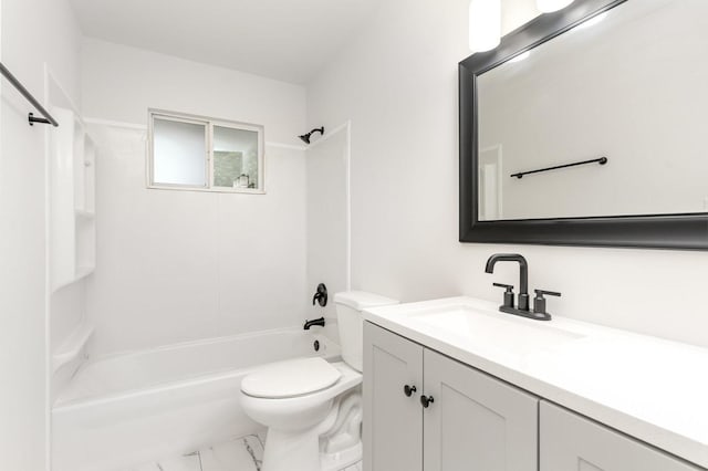1121 S 13th St, Saint Charles, IL 60174 - full bath with vanity, marble finish floors, and shower / tub combination