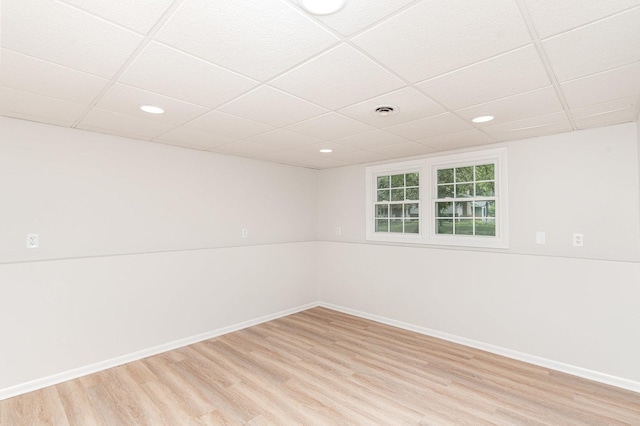 1121 S 13th St, Saint Charles, IL 60174 - spare room with light wood-style floors, a drop ceiling, and recessed lighting