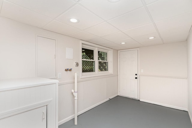 1121 S 13th St, Saint Charles, IL 60174 - entrance foyer with recessed lighting, a drop ceiling, and concrete floors