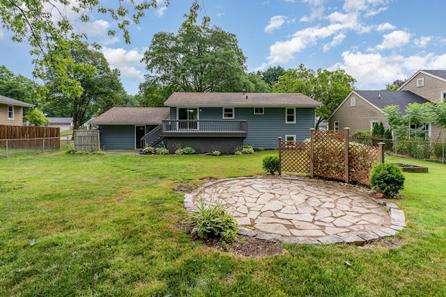 1121 S 13th St, Saint Charles, IL 60174 - back of property featuring a patio area and a wooden deck