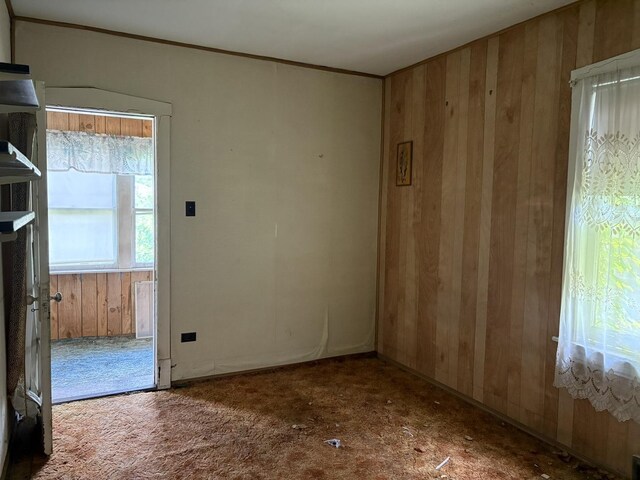 5535 S Fairfield Ave, Chicago, IL 60629 - carpeted spare room featuring wood walls and ornamental molding