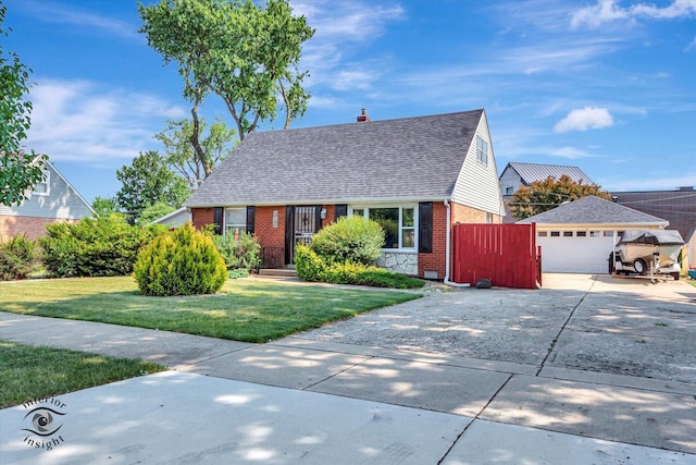 7117 W 82nd Pl, Burbank, IL 60459 - view of front of house with brick siding, a garage, roof with shingles, driveway, and a chimney
