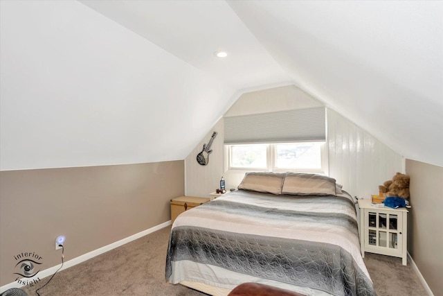 7117 W 82nd Pl, Burbank, IL 60459 - carpeted bedroom with lofted ceiling and baseboards